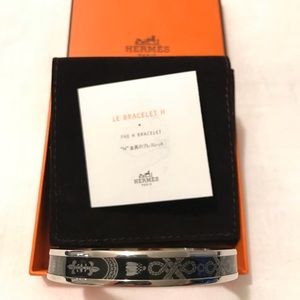 Hermès “Le Bracelet H” Black Bangle